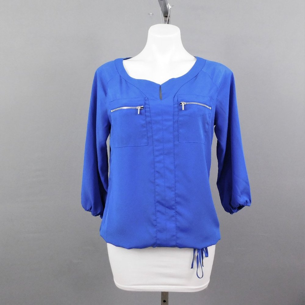 New York & Company Women Shirt Blue S